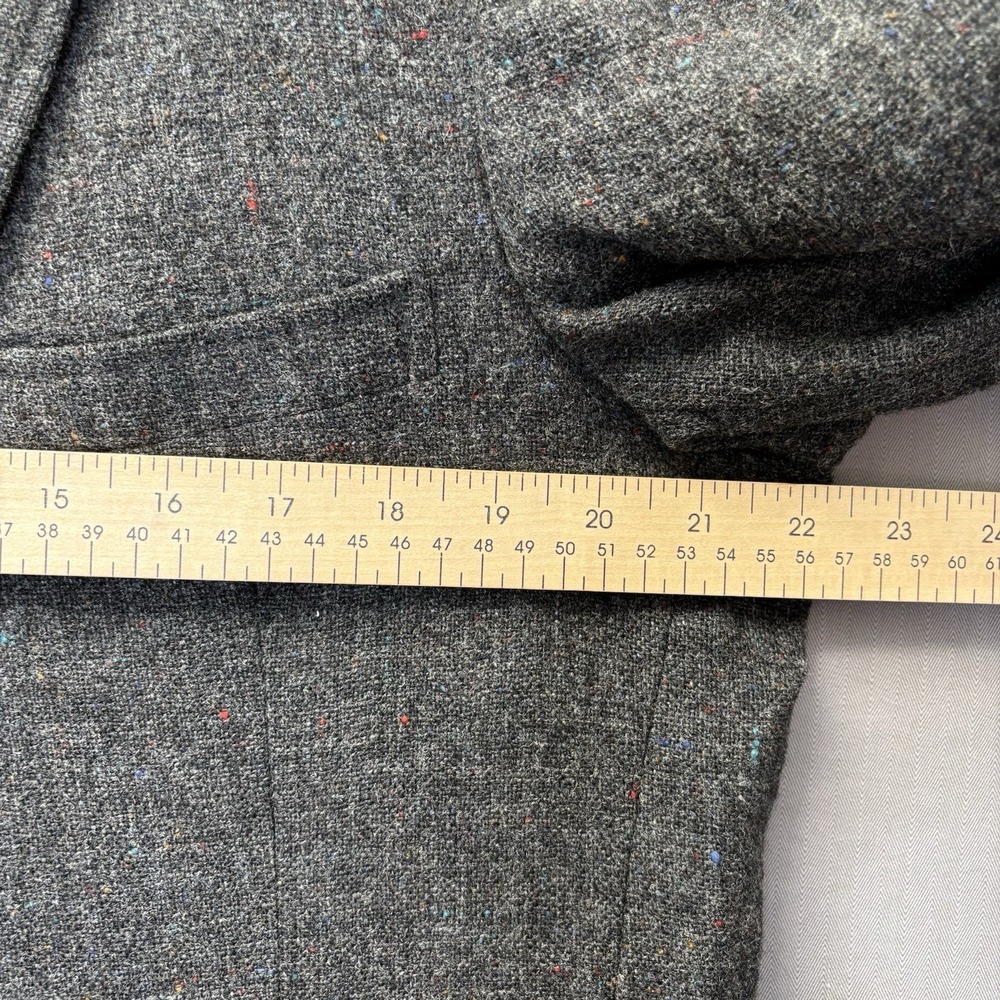 Vintage Austin Reed Wool Tweed Blazer Mens 42R Grey Flecked Sport Coat USA Made - Picture 11 of 16